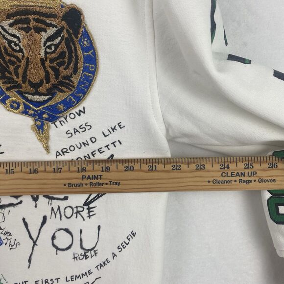 Tig x Maria Braz Cardigan Sweater Womens Large Embroidered Tiger Crest Rare - Picture 6 of 10